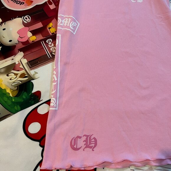 Chrome Hearts Sanskrit Print Pink Ribbed Vest - Picture 4 of 7